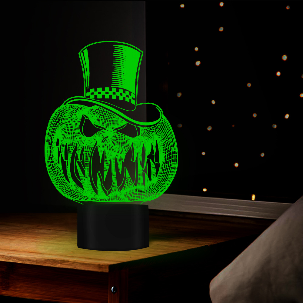 万圣节家居南瓜脸夜灯 USB新奇特智能遥控床头喂奶灯FS-5187