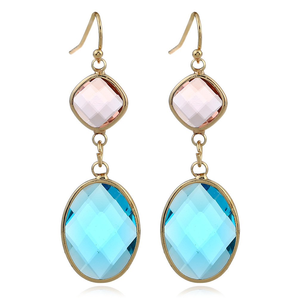 Fashion Earrings Simple Long Earrings Crystal Earrings Colored Water Drop Crystal Earrings display picture 1