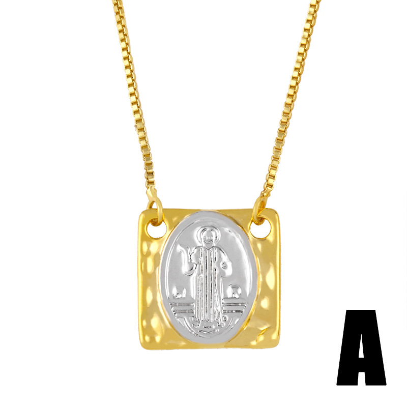 Mode Geometrisch Kupfer 18 Karat Vergoldet Halskette In Masse display picture 3