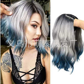 2020新款欧美假发 三色短卷发 水波纹卷发 cosplay 玫瑰网现货wig