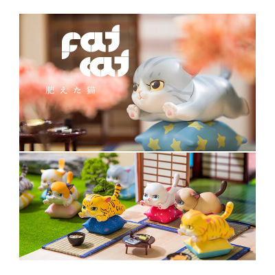 lovely Kitty Fat Cat flaw dyeing Garage Kit comic Decoration Trend Doll doll