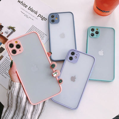 iphone12肤感撞色手机壳华为p40磨砂精孔mate30适用苹果se魅影xr|ms
