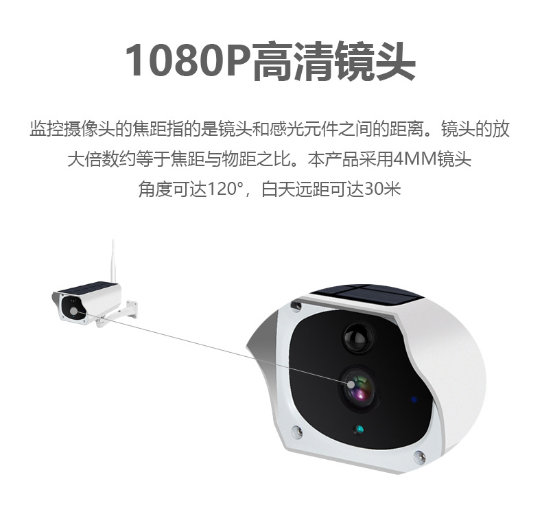 太阳能摄像头高清夜视远程监控器户外无线wifi金属款 i-Cam+工厂详情16