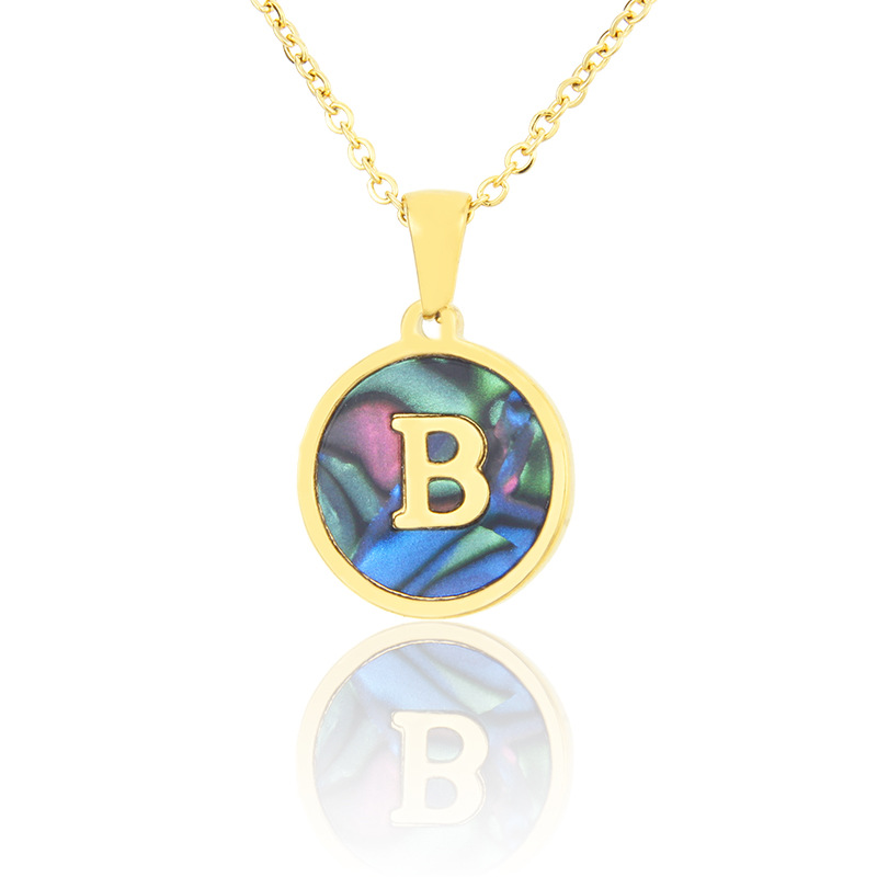 Collier 26 Lettres En Acier Inoxydable display picture 3