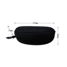 批发自行车太阳眼镜收纳盒黑色带挂勾骑行太阳镜盒户外装备