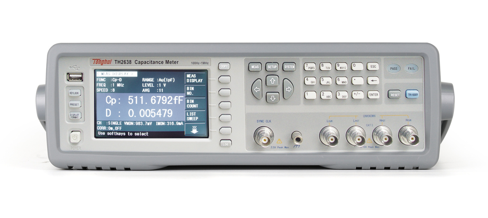 同惠TH2638A 高速精密电容测量仪  元器件参数测试仪  同惠总代理