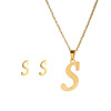 Pendant stainless steel, necklace with letters, accessory, English letters, European style, does not fade, wholesale