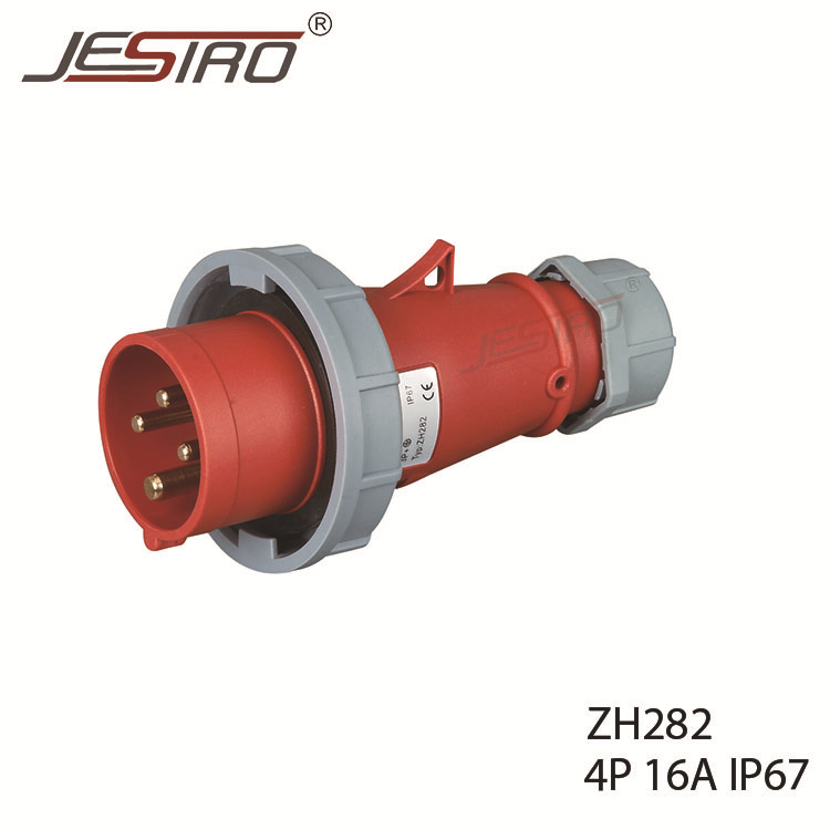 厂家供应 ZH282 中穗工业插头 IP67 4P 16A  第三代防水防尘系列