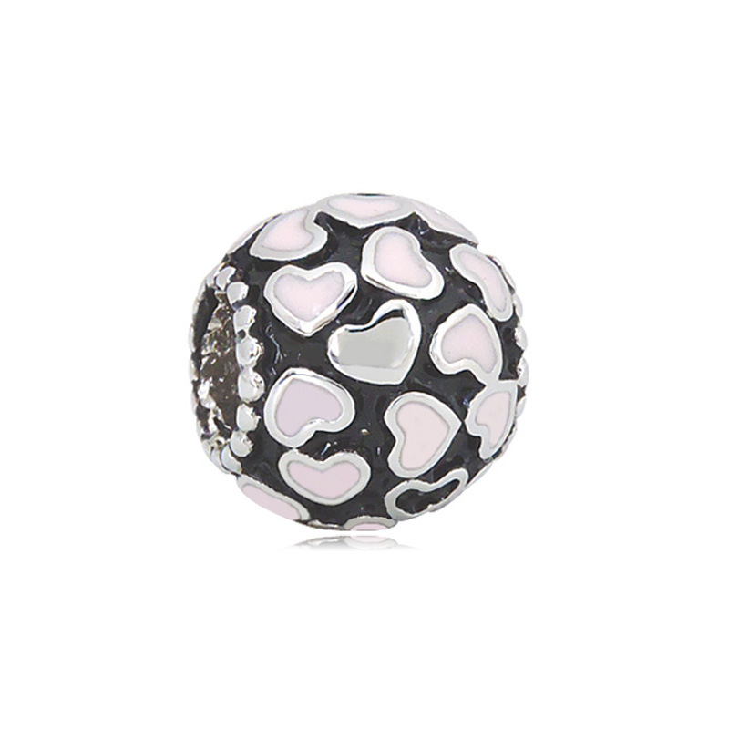 7g Weight Zircon Inlay Material Casual Heart Shape Stainless Steel Epoxy Inlay Zircon Jewelry Accessories