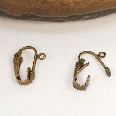 耳夹无耳洞合金配件DIY材料弹簧式自制耳钉耳环空托配饰厂家直销|ms