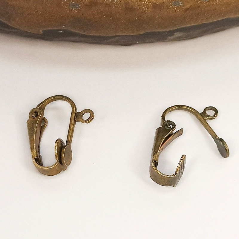 耳夹无耳洞合金配件DIY材料弹簧式自制耳钉耳环空托配饰厂家直销|ms