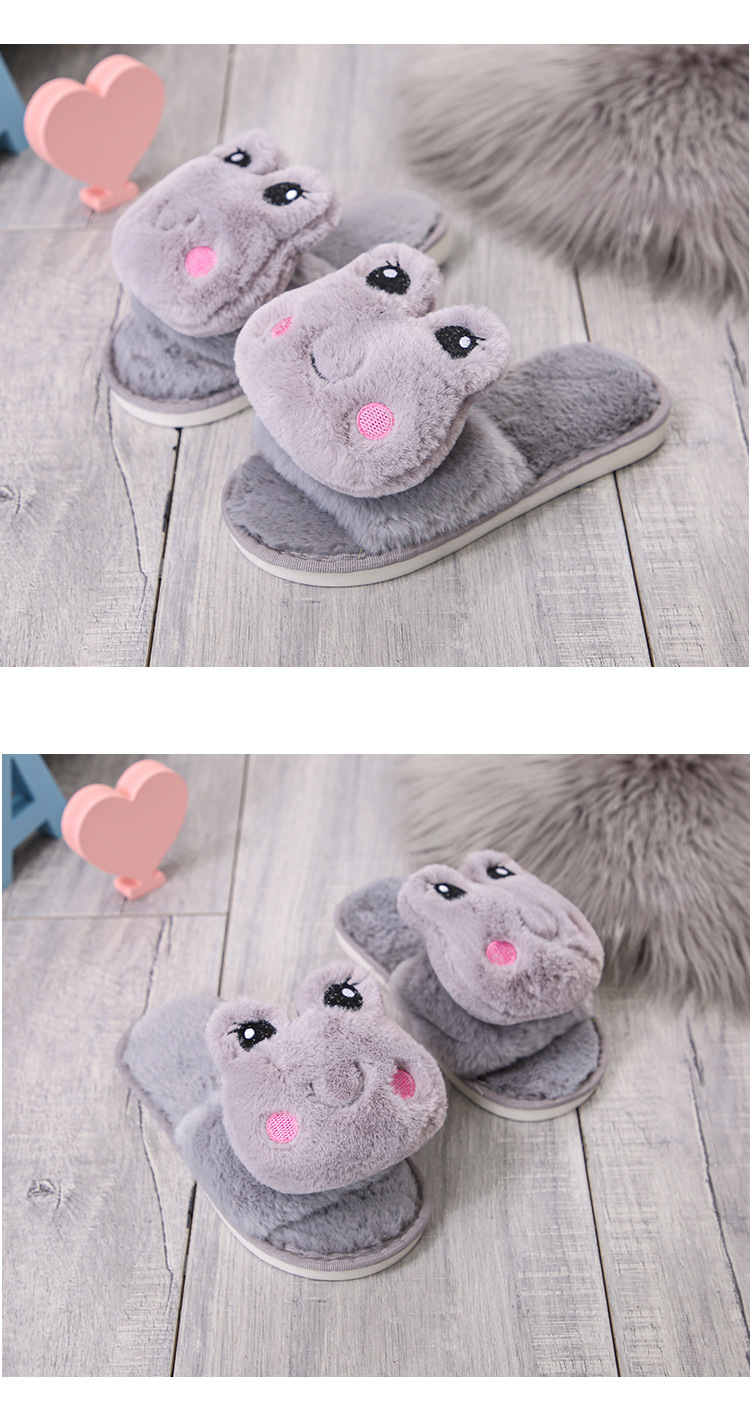 New cartoon plush parent-child slippers NSPE13415