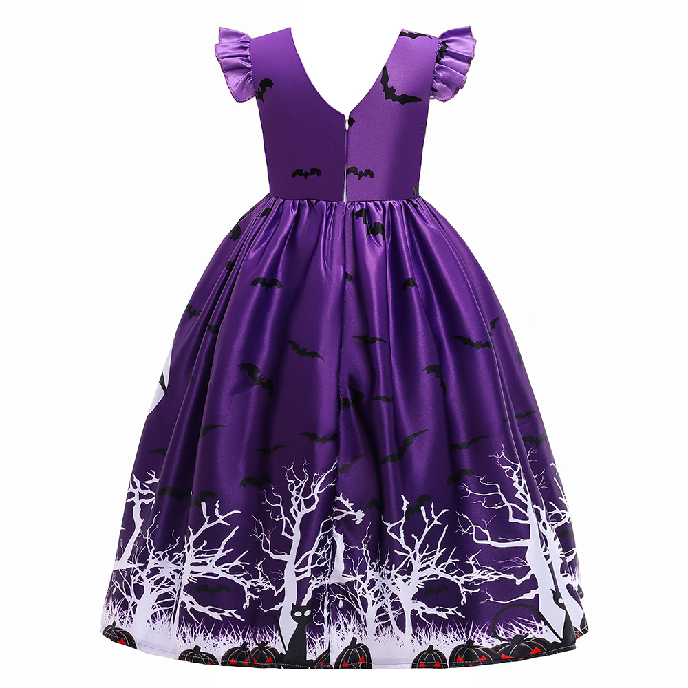 Halloween Christmas Fashion Santa Claus Castle Ghost Cotton Blend Girls Dresses display picture 2