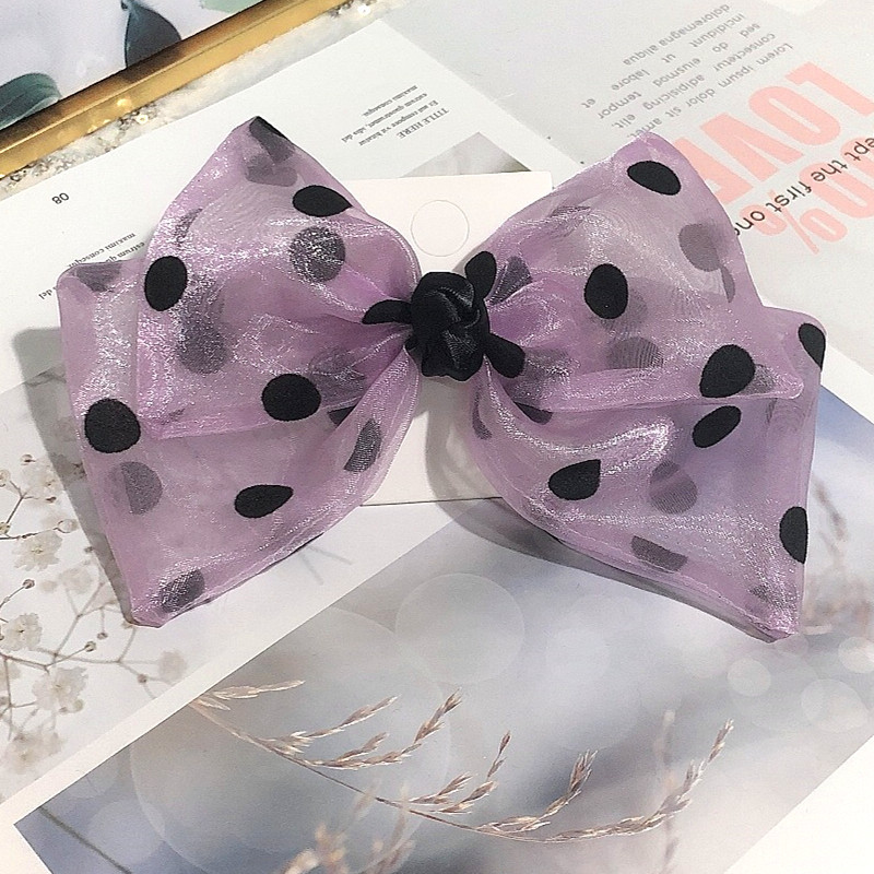 Korean Explosions Wave Dot Mesh Yarn Bow Fabric Hair Accessories Ponytail Fashion Lady Eugen Yarn Hairpin Wholesale Nihaojewelry display picture 7