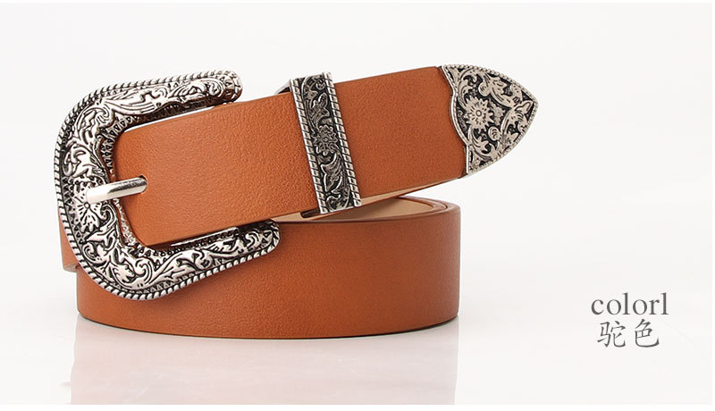 Fashion Carved Buckle  Elegant Retro Pin Buckle Belt Jeans Belt Wholesale display picture 5