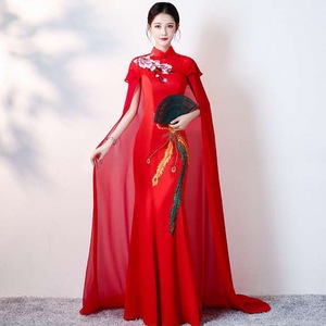 Chinese dress china traditional qipao dresses for women Show cheongsam season performance dress women's big size national cheongsam