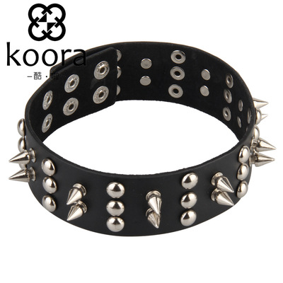 Necklace jewelry Punk locomotive men and women Gothic A collar for a horse originality multi-storey nail Diablo Collar Neck strap Leather Collars