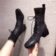 705-5 thick with Martin boots female coach of new fund of 2020 autumn winters with big yards short boots elastic woven boots