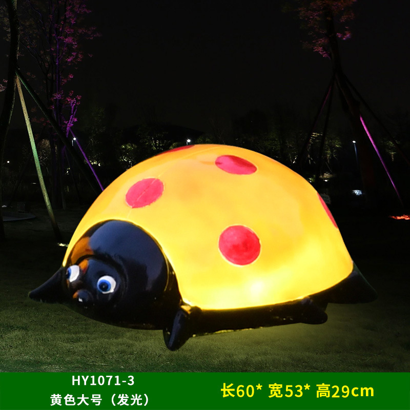 Al Aire Libre flor jardín paisaje simulación mariquita de siete estrellas escultura luminosa Villa patio césped decoración escarabajo adornos