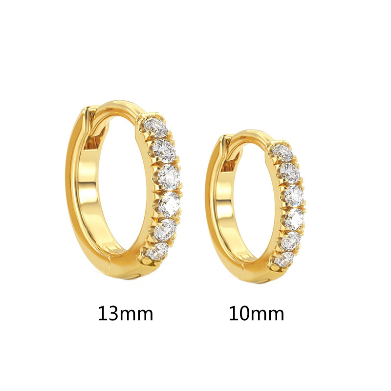 925 needle elegant diamond copper huggie earrings,Huggie Earrings