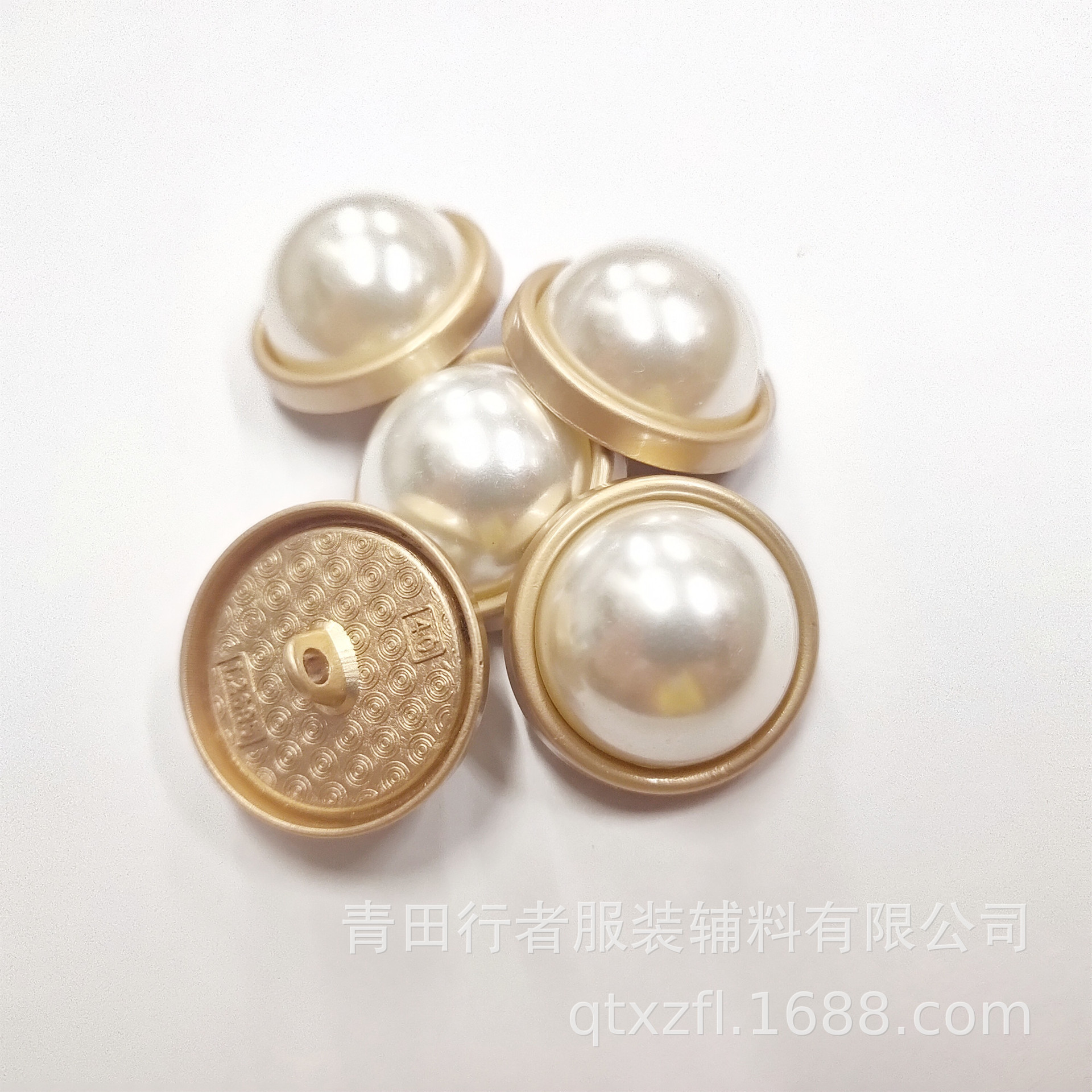 沙金镶珍珠高脚手缝金属纽扣大衣风衣连衣裙西装针织衫钮扣扣子