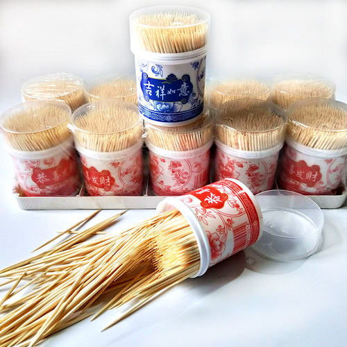 Creative square box simple toothpick double-ended wholesale disposable bamboo hotel restaurant simple square box toothpick