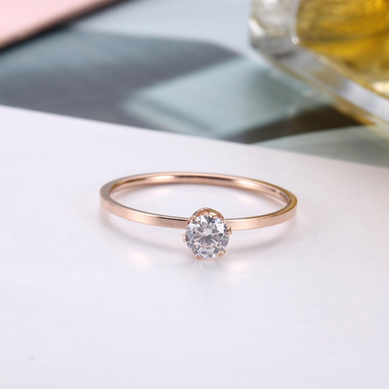 3g Weight Rhinestones Inlay Material Rings Classification 1 Piece Quantity Simple Style Solid Color Titanium Steel Inlay Rhinestones Rings 1 Piece