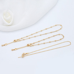 Bestselling Simple and Fashionable New Ballpoint Bracelet and Ankle Chain, Cast Copper 14k Gold Beaded Chain Jewelry Ankle Accessory