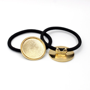 DIY Time Gem Hair Rope Alloy Base Inner Diameter 25mm ogo Pattern Glass Distinctive Hair Rope