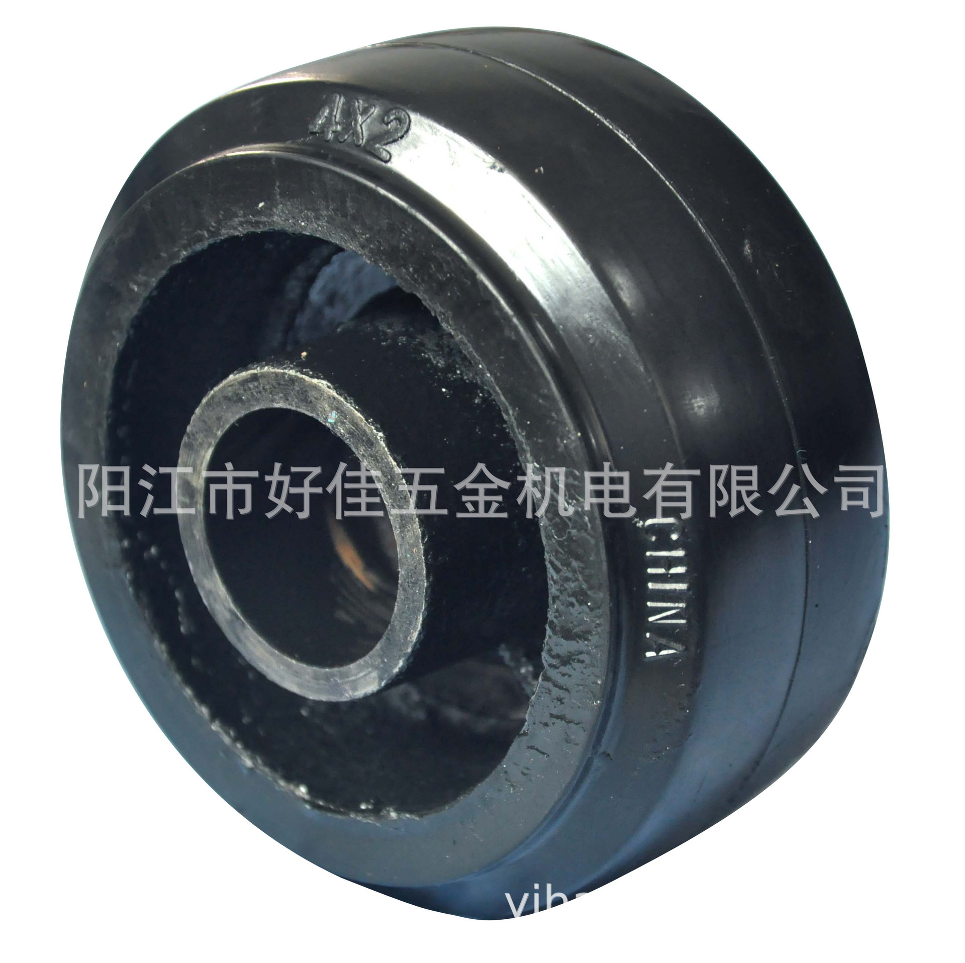 源头工厂直供4X2重型铁芯单轴承高耐磨橡胶脚轮
