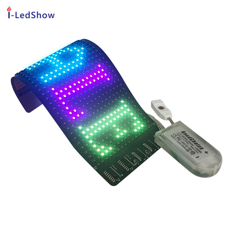 柔性LED广告全彩显示屏鞋子滚屏帽子跑马灯软屏led高亮室外适用