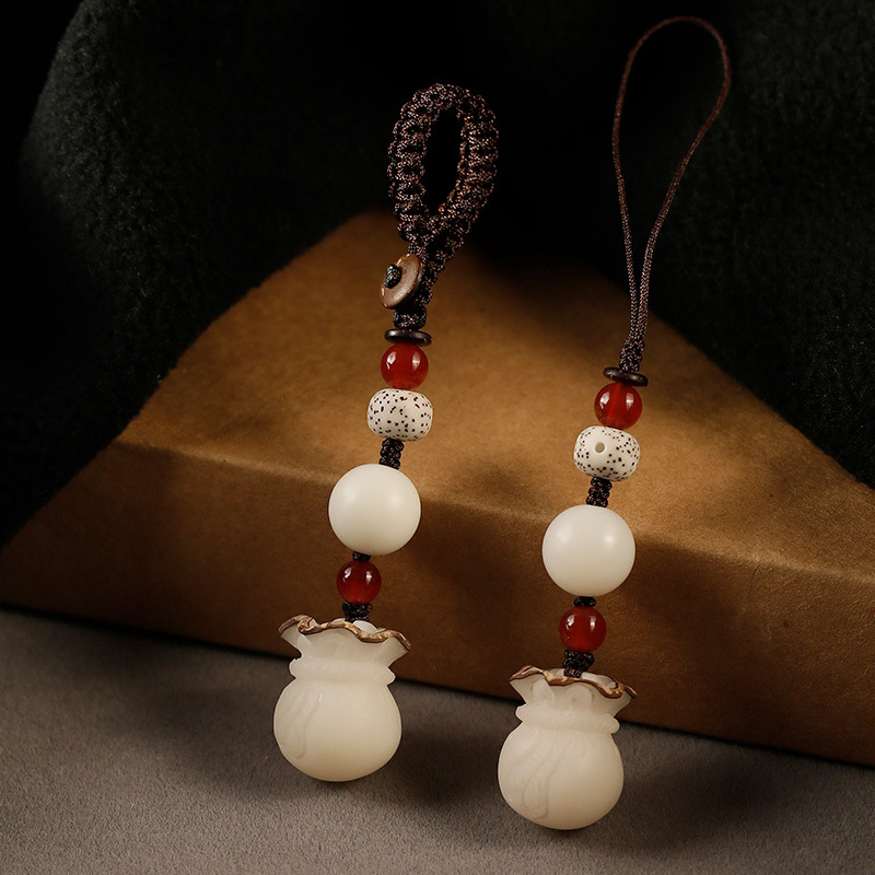 汽车钥匙挂件菩提子钱袋钥匙扣男士女款手机链手工创意可爱钥匙链|ms