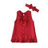 Children's summer skirt with bow, set, brand dress, European style, children's clothing