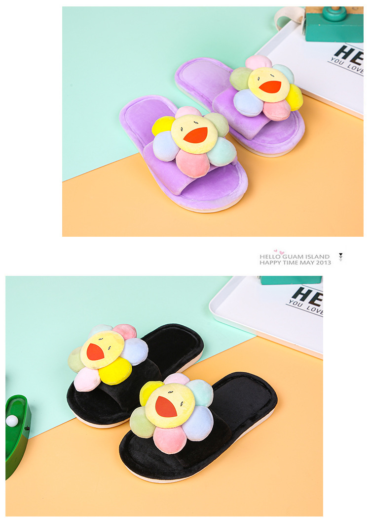 spring and autumn seven-color flower flip flops shoes  NSPE35002