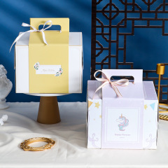 歐式蛋糕盒手提6寸8寸生日蛋糕盒六寸八寸網紅烘焙西點打包盒加厚