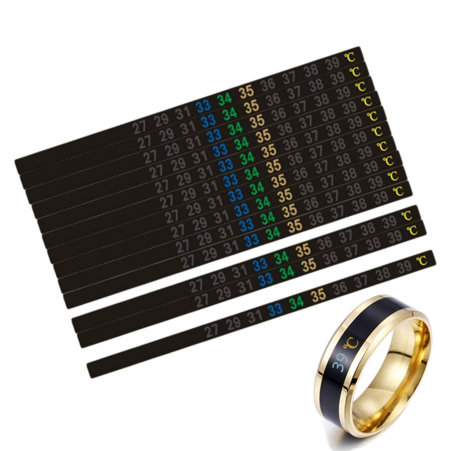 液晶感温戒指温度计  贴片温度计 数字显色心情戒指 测温戒指