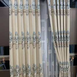 3.2米高窗户高精密色织提花欧式加厚高窗帘成品定制厂家直销批发