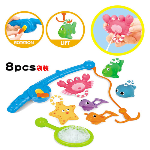 Cross-border children's bathing chain, playing in water, fishing, educational toys, baby toys, gift sets, gift gifts
