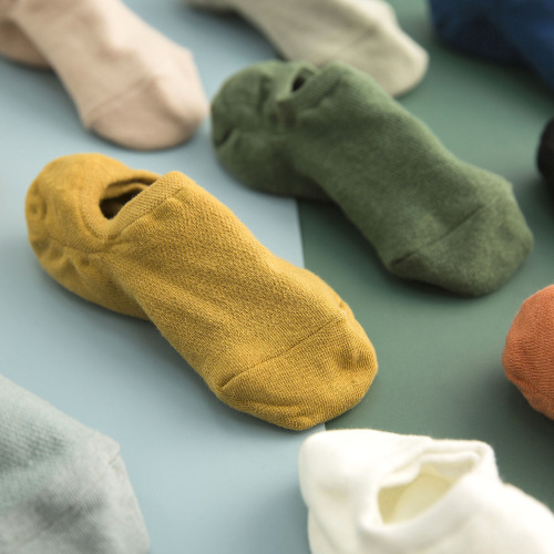 Summer thin women's boat socks Japanese socks silicone non-slip socks pure cotton gauze mesh shallow mouth invisible socks