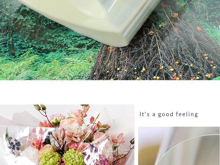 Ruiqu 50 pieces of flower gift, floral art wrapping paper, DIY bouquet supplies, thickened and enlarged transparent cellophane wholesale detail image 5