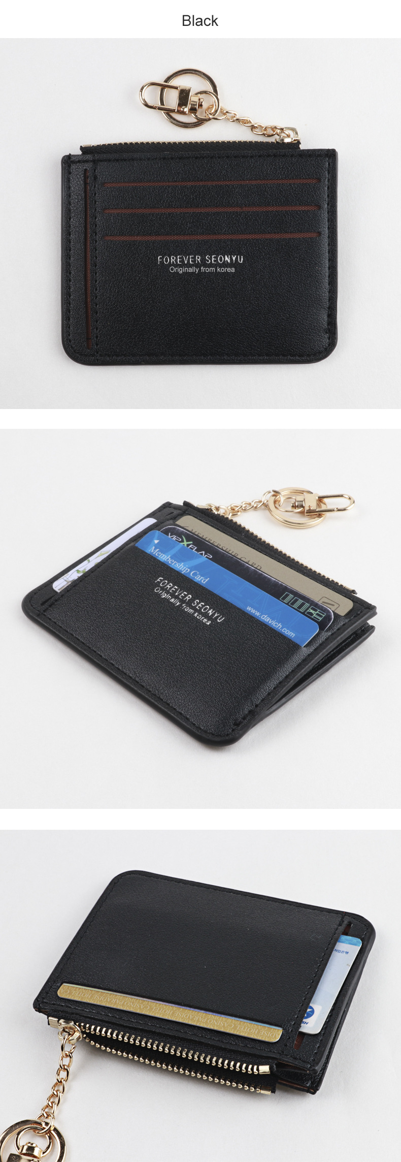 Seonyu Korean Style MultiFunctional New Zipper Coin Purse Fashion Mini Card Holder Girls Wallet Foreign Trade in Stockpicture2