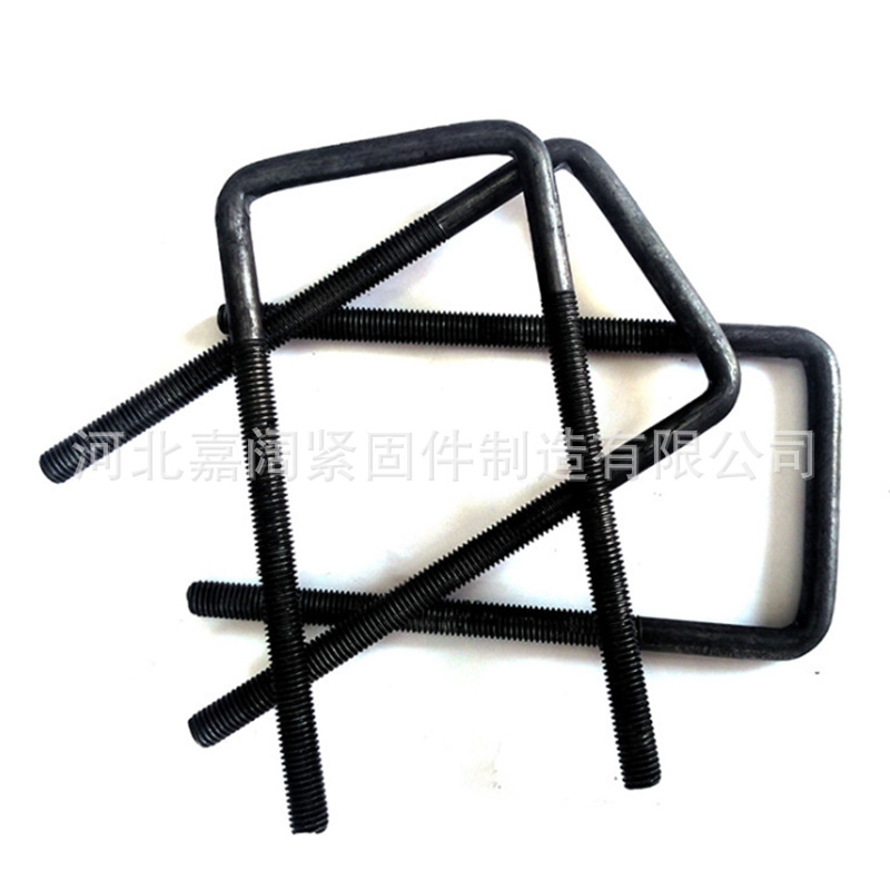 厂家方u型螺栓碳钢本色u型管卡u型螺丝 预埋件带档片方型卡