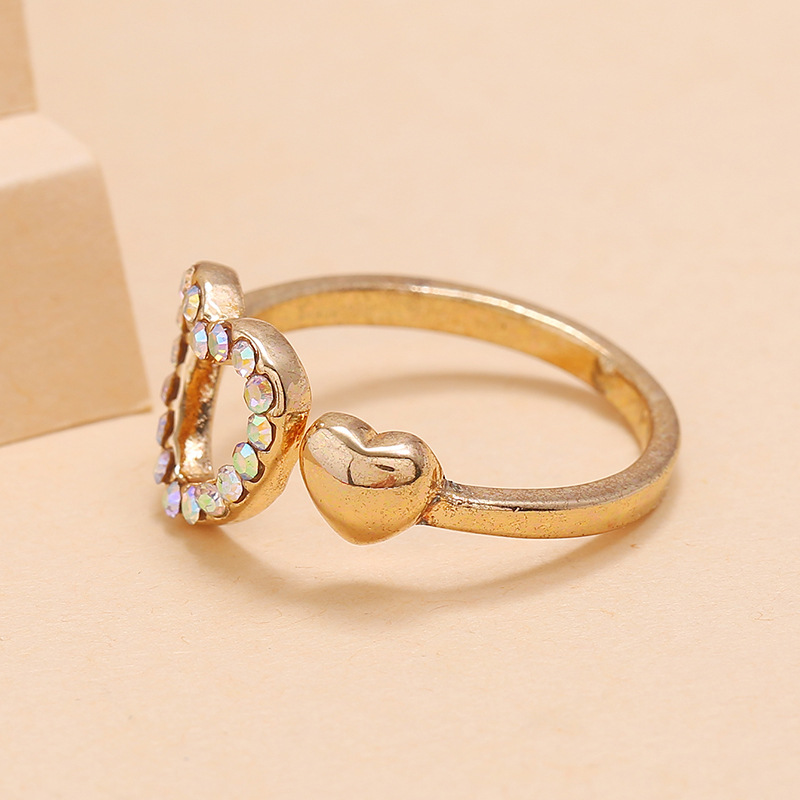Mode Creux Amour Alliage Anneau Simple Plein Diamant Givré Anneau En Gros Nihaojewelry display picture 5
