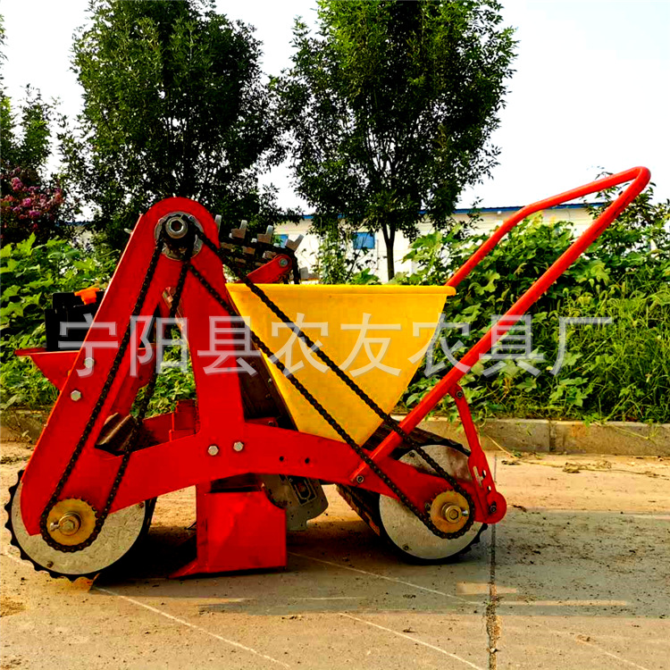 手推大蒜播种机四轮车牵引种大蒜机子种蒜机单行双行2行种蒜新款