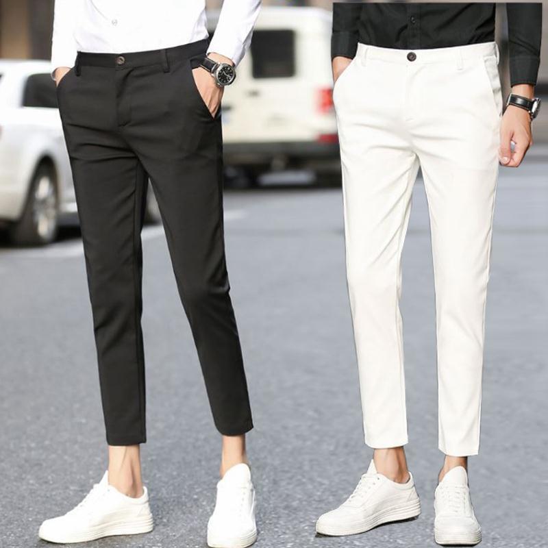 Suit Pants Summer Ankle-length Pants Men's Hong Kong-style Slim-fit Ankle-length Pants Men's Casual Pants Men's Korean-style Trendy