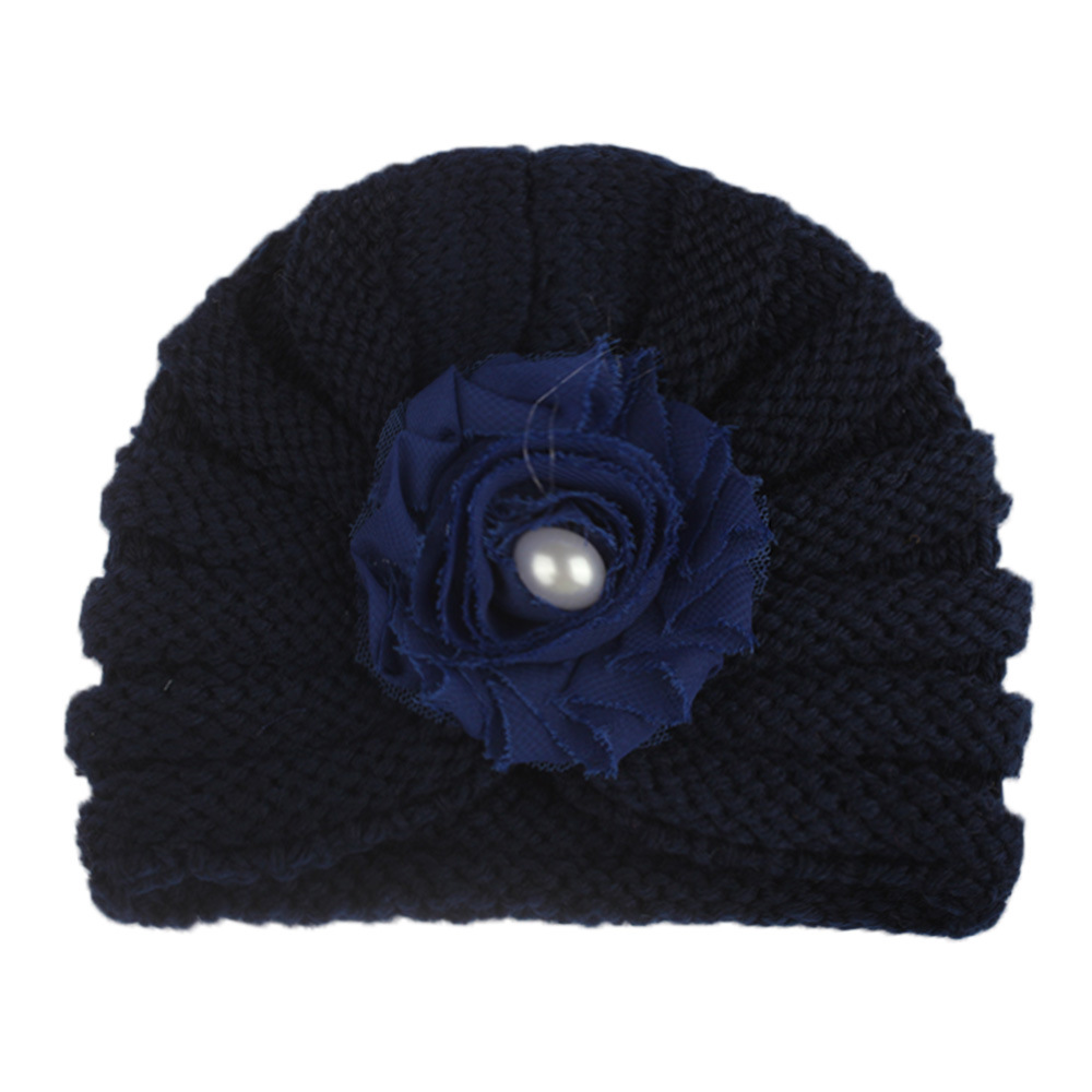 Children Unisex Fashion Flower Pearl Wool Cap display picture 7