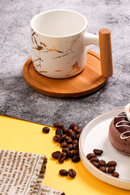 Hengbang cerámica platillo de madera serie taza de agua leche taza de té taza de ocio taza de café platillo traje