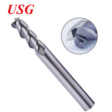 USG鎢鋼鋁用銑刀三刃45度螺旋角硬質合金機床數控刀具立銑刀