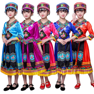 Children girls minority hmong miao dance dress girls Dance Dress Miao dress Dai minority dance dress