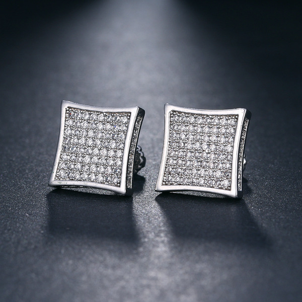 Small earrings for men and women hip-hop style with zircon